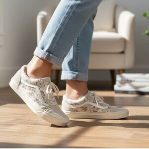 Vans Old Skool Floral Canvas Skate Shoes Women's Size 11 US‎ Men's 9.5